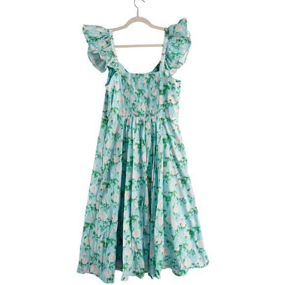 Hill House Daphne Cotton Midi Dress 2XL Green NEW - Picture 5 of 9